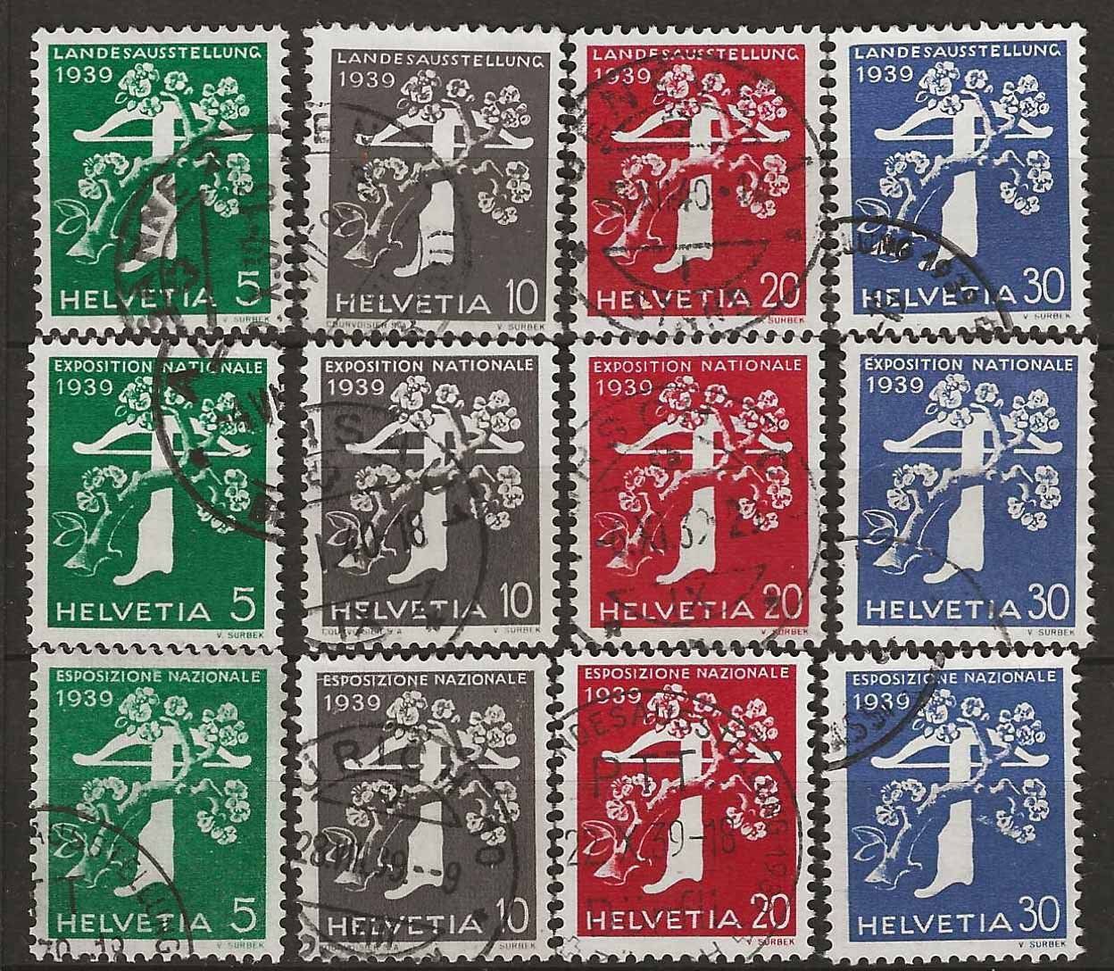 Tutti i francobolli: CH228 - Expo 39 obl. – Usato da Trélex venduto da Phil_Albert