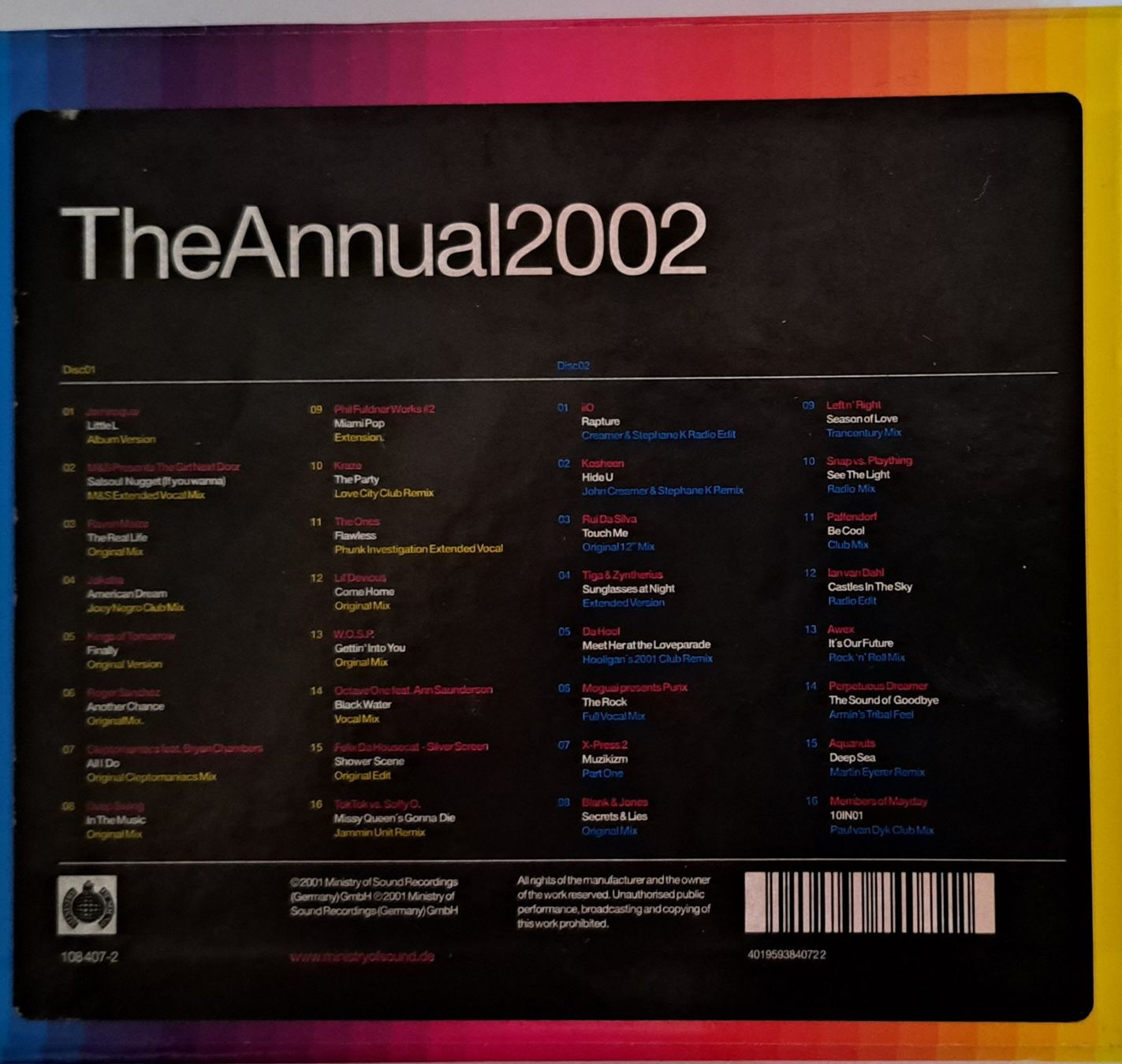 MINISTERY OF SOUND THE ANNUAL 2002 LIMITED EDITION BOX SET Gebraucht 