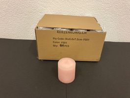 Kerzen 6,8 x 7,2 cm, Karton mit 24 Stück, Rosa, Promo