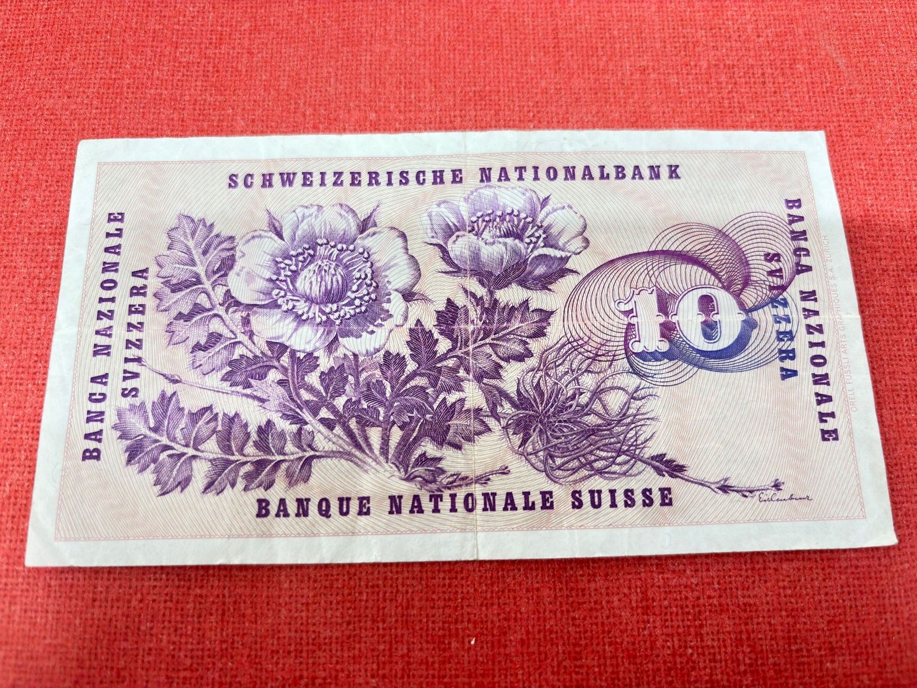 Banconote: 10 Franken Banknote 1973 gebraucht – Usato da Ormalingen venduto da digital09 1