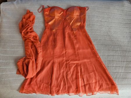 Cocktailkleid (orangerot / Grösse 42)