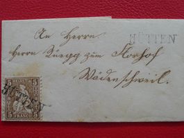 1871: Nr.30 auf Brief mit Stabstempel HÜTTEN nach WÄDENSWIL