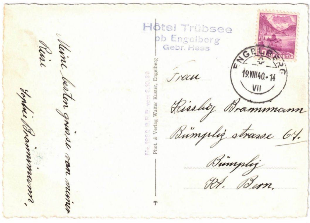 Cartoline postali: Engelberg - Luftseilbahn Gerschnialp--Trübsee – Usato da Binningen venduto da Mountainrider 1