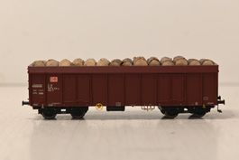 Güterwagen mit Holzladung Brawa HO/AC mit OVP