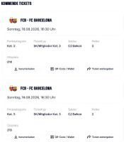 FCB vs FC Barcelona Ticket 16.08.2026 Kat. 3. Balkonplätze!