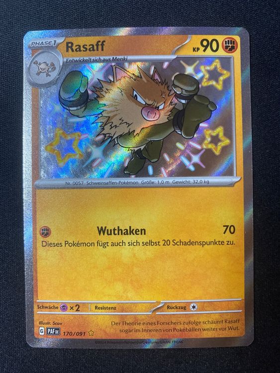 Shiny Rasaff 170 - Primeape - Paldean Fates - DE (Neu (gemäss ...