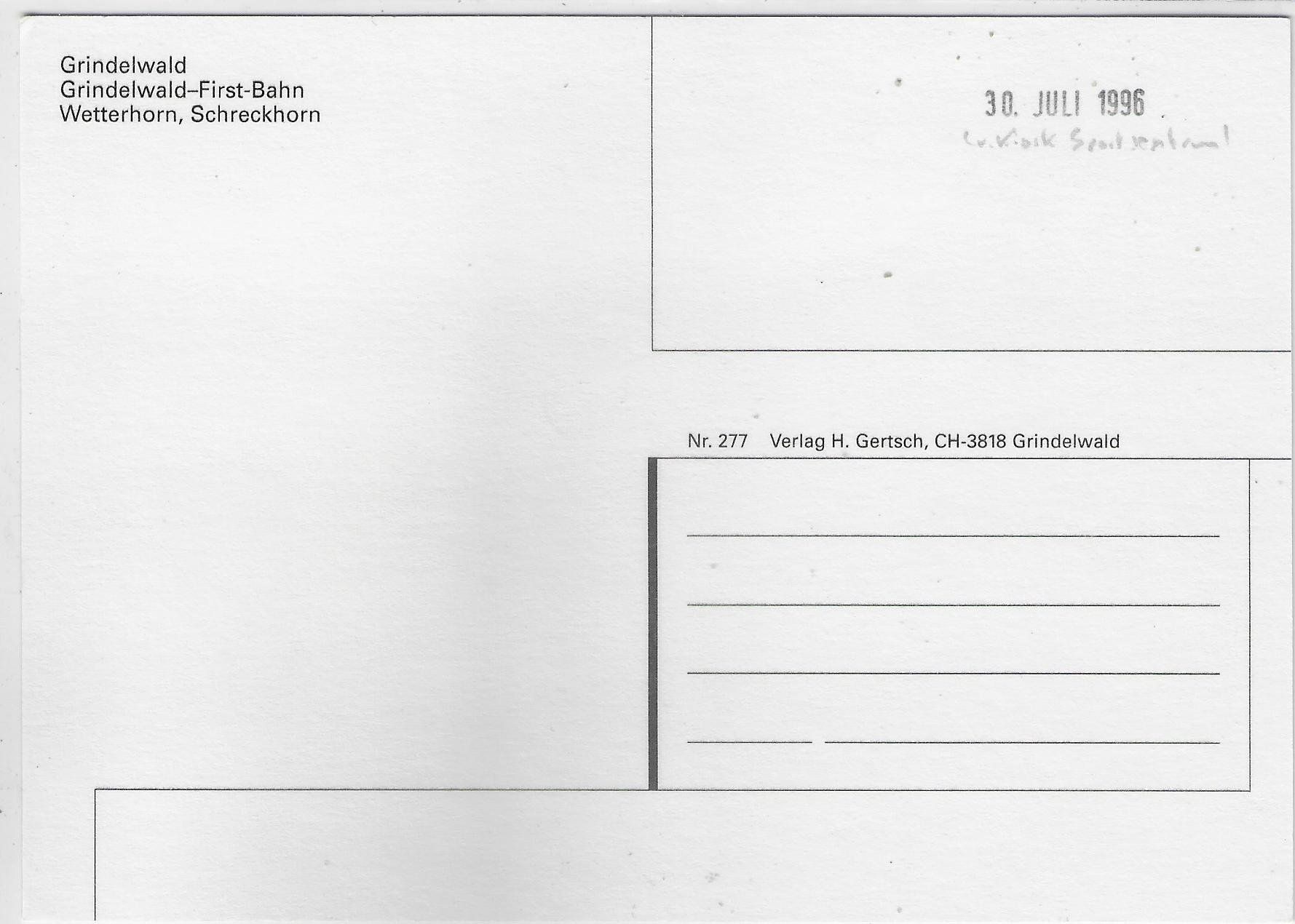 Cartoline postali: Grindelwald - Gondelbahn-Firstbahn – Usato da Ettingen venduto da Kartenplanet 1
