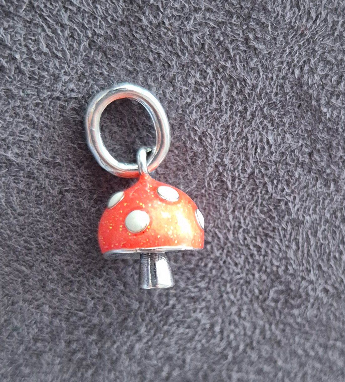 Anhänger: Silber Charm Pilz orange +Garantie – Neu (gemäss Beschreibung) aus Rotkreuz von Carbone_Bijou-Shop