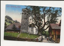 AK 1924 Adelboden Kirche erbaut 1433 mit uraltem Ahorn