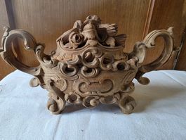 Schnitzerei Holz Skulptur Dose Schatulle