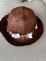 Sommerhut Damen braun mit Blumenband Grösse M neu
