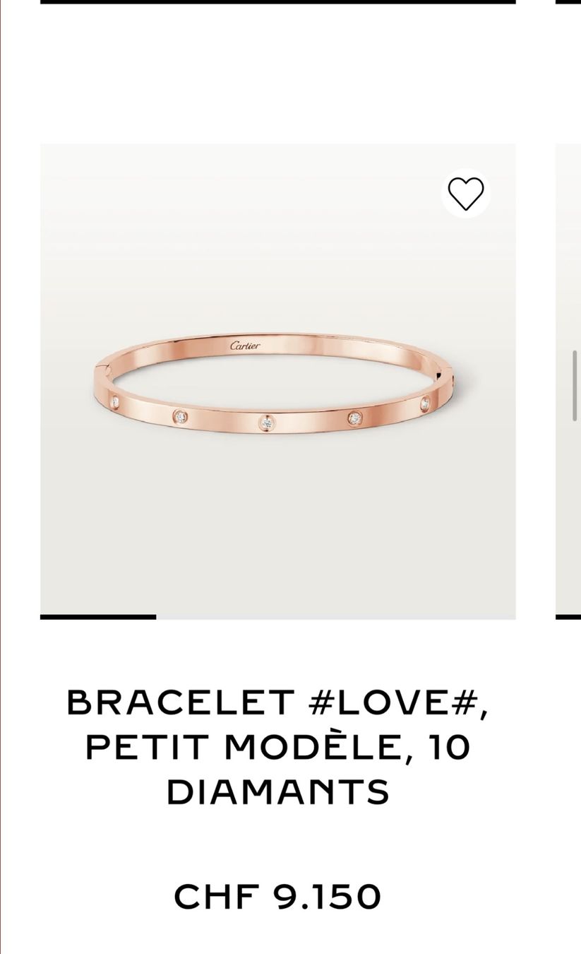 Cartier Bracciali & Braccialetti: CARTIER LOVE BRACLETS AVEC 10 DIAMANTS TAILLE 18 – Usato da Pully venduto da Occasions-luxe.Golay 7