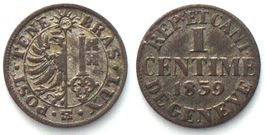Suisse GENEVE 1 Centime 1839 billon SUP!
