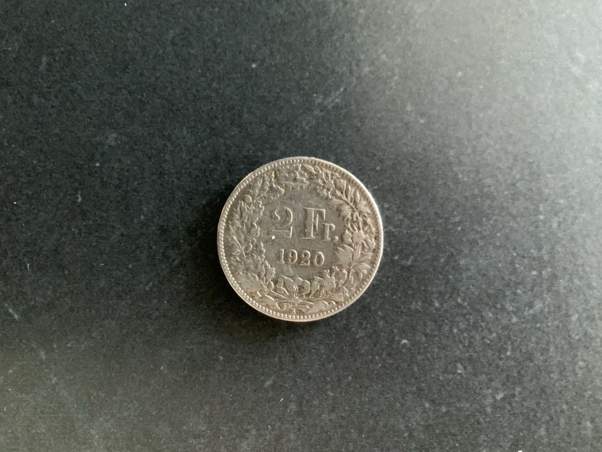 Tutti le monete: Pièce de monnaie de CHF 2.00 de 1920 – Usato da Courgenay venduto da Jacquesdr