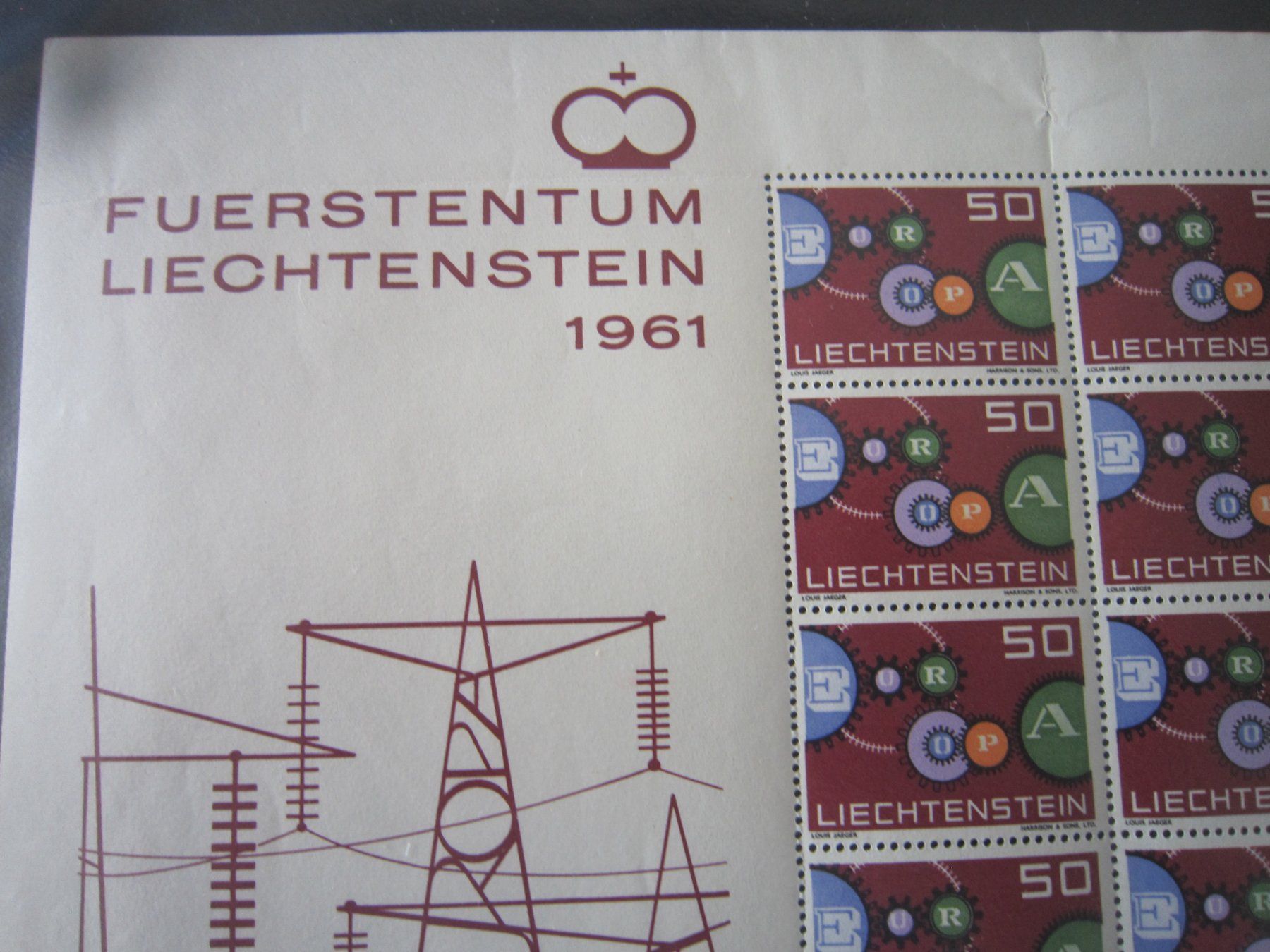 Alle Briefmarken: Lichtenstein 1961 BlocK EUROPA – Gebraucht aus Giubiasco von sal_9j6w 1