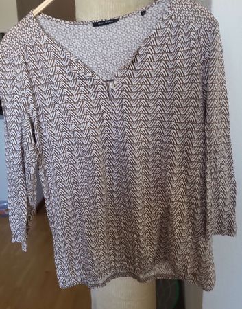Marc O'Polo Damen Bluse Grösse M/38 Braun/Weiss Gemustert 
