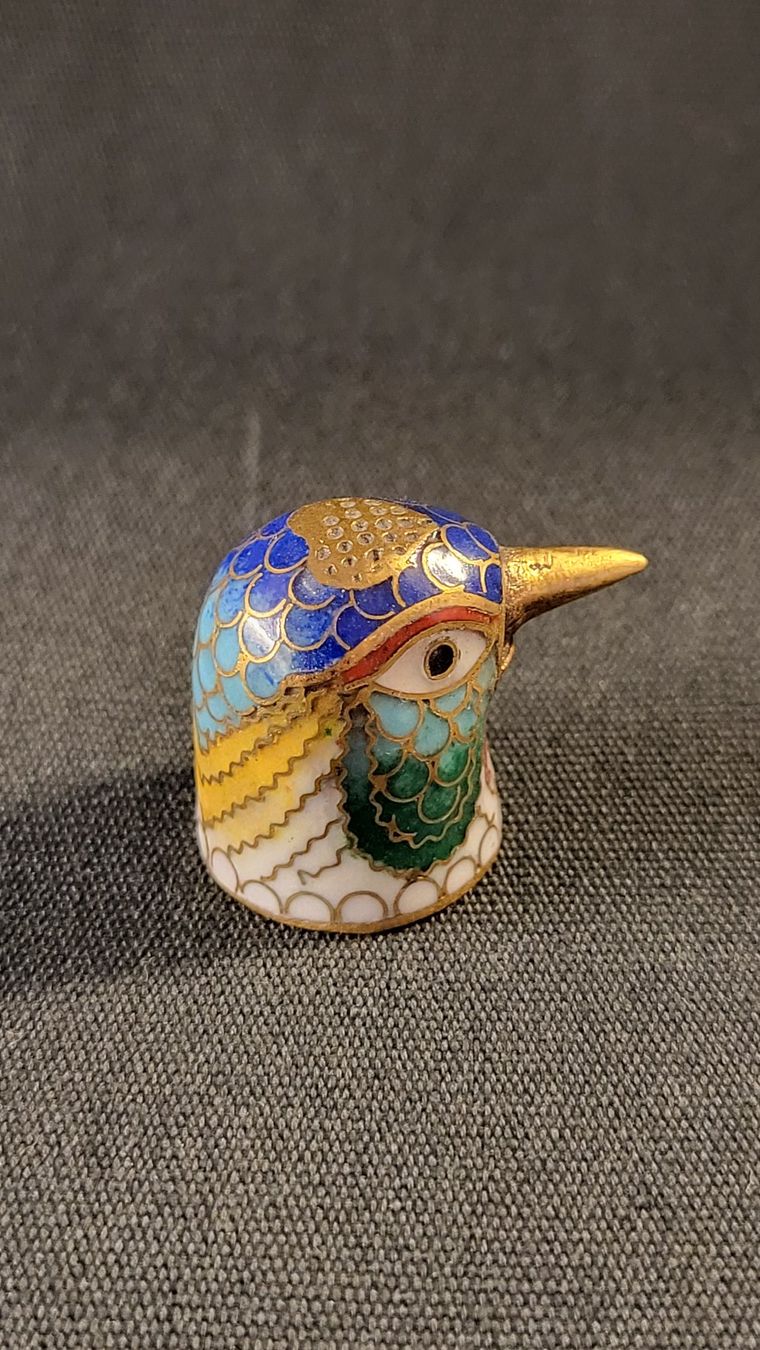 Statuette: Cloisonne-Fingerhut Vogel – Usato da Basel venduto da spinne02 2
