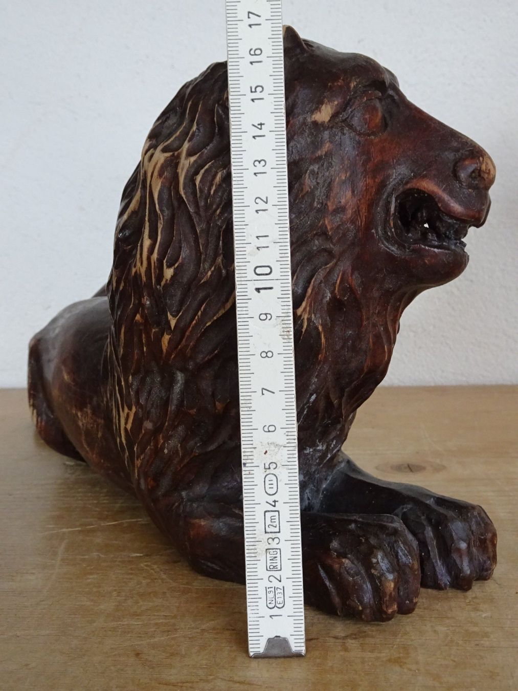 Statuette: antike Schnitzerei Holzfigur Löwe – Usato da Siebnen venduto da niki61 7