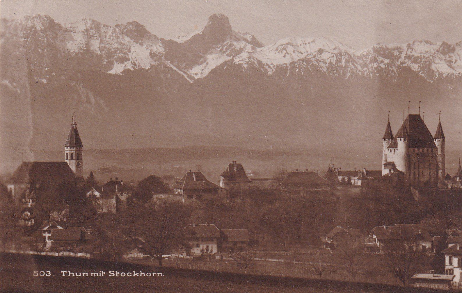 Cartoline postali: Thun mit Stockhorn  1919 – Usato da Cormoret venduto da Pascalll2001