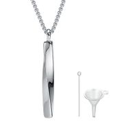 UNISEX ANHÄNGER EDELSTAHL SILBERFARBEN MIT KETTE ASCHE URNE
