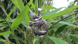Schmuckanhänger niedlicher Drache 3,5 cm 925 Silber