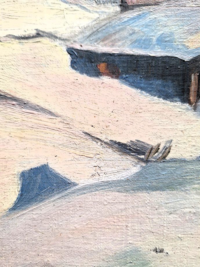Gemälde: Winterlandschaft, Öl auf Leinwand, gerahmt – Gebraucht aus Alpnach Dorf von MZ001 2