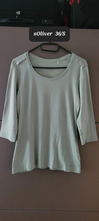 T-shirt S.Oliver vert olive, taille M/coton 100%