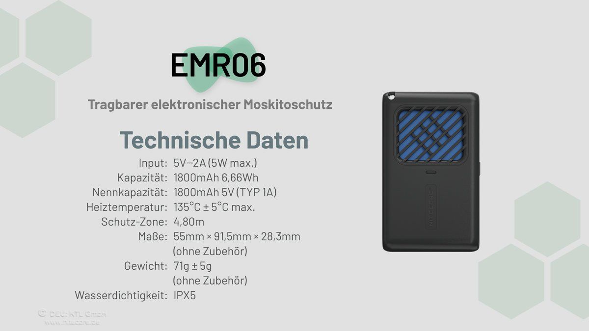 Deodoranti per ambiente: Insektenschutz, integrierter Akku - Nitecore EMR06 – Nuovo (secondo la descrizione) da Grüningen venduto da Prolumin 9