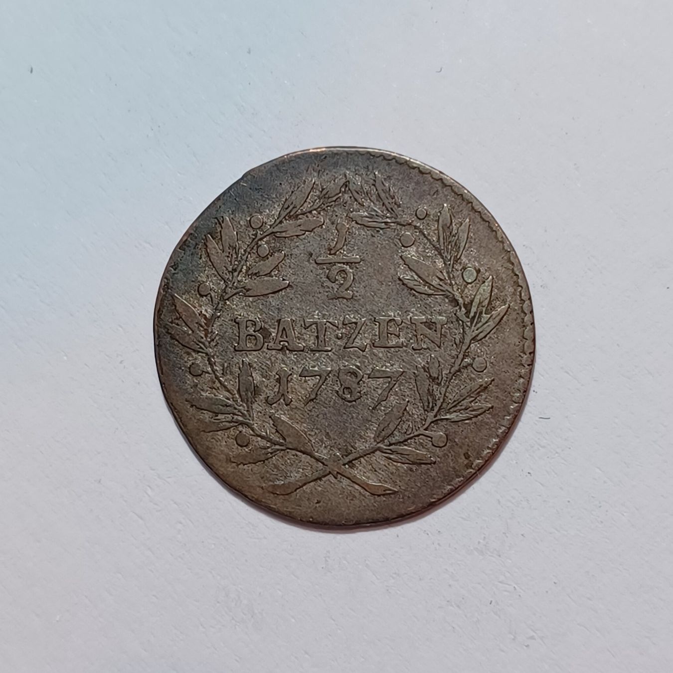 Tutti le monete: 1/2 Batzen 1787 Bistum Basel – Usato da Pfäffikon ZH venduto da Schweizer_Muenzen