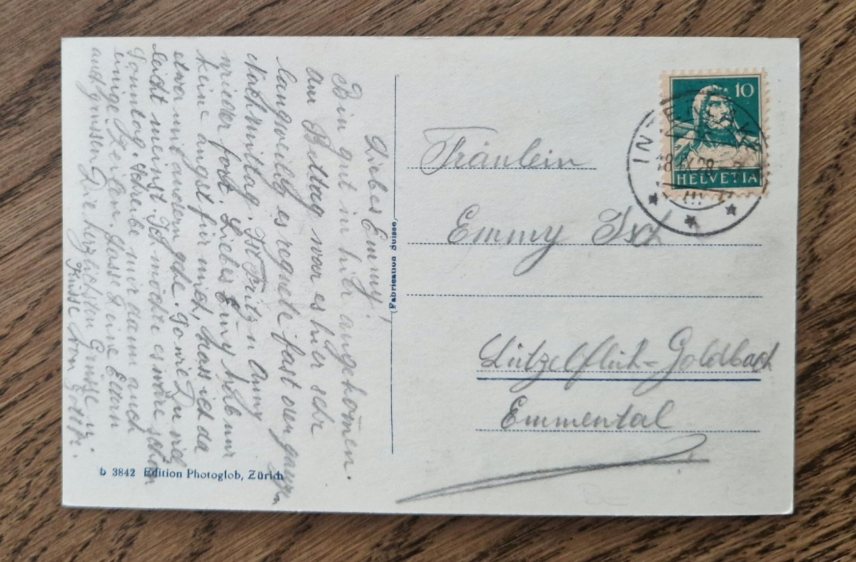 Cartoline postali: Unterseen, Kirche, Interlaken 1928 – Usato da Ebikon venduto da Donar50 1