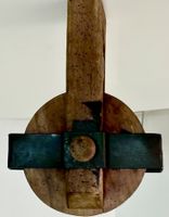SEiLZUG, UMLENKROLLE, ANTIK, HOLZ, HANDGEMACHT, PATINA