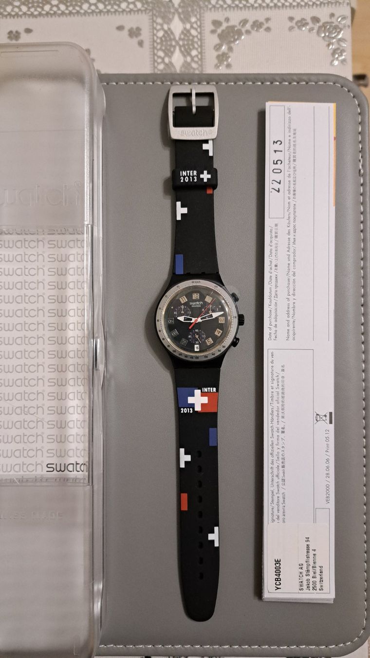 Swatch Orologi: Swatch Chrono Inter 2013 - Édition Limitée! 40mm neuf – Nuovo e nell'imballaggio originale da Clarens venduto da mig_f5z9