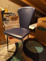 6er Set Esszimmerstühle, Kunstleder (4x Schwarz, 2x Blau)