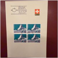 PTT Karte mit 4er Block Briefmarken - Matterhorn - 1965