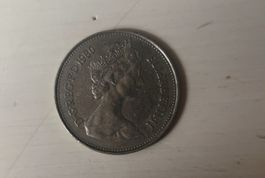 Englische Münze 5 Pence 1980 Jahrgang, England