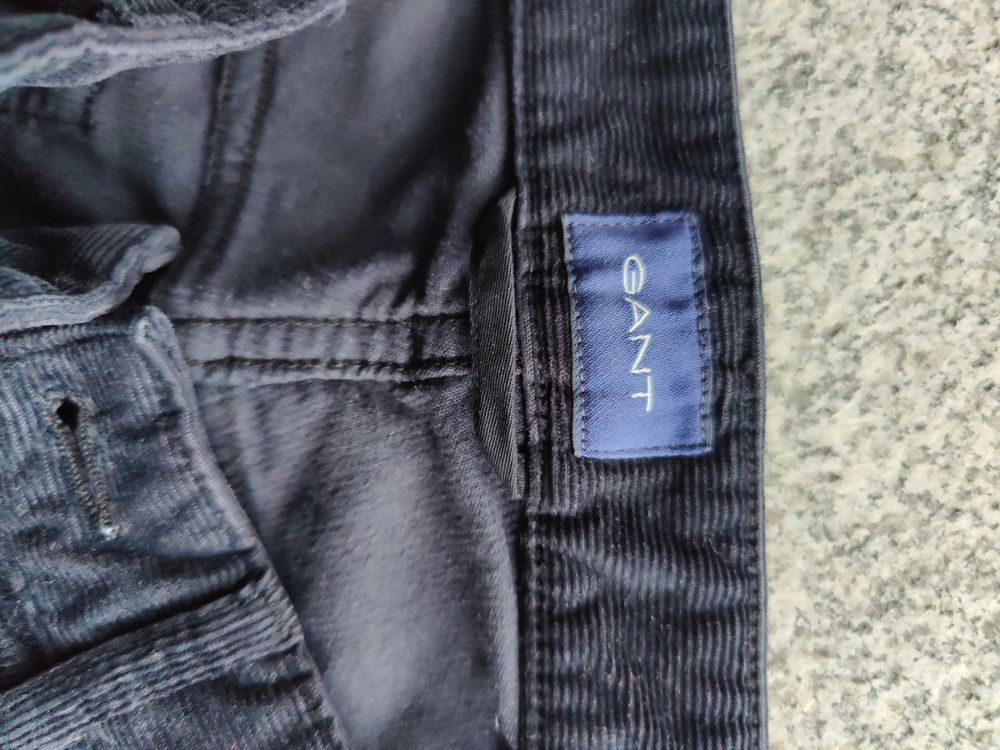 Pantalon Femme GANT Marron Taille 40 - Coupe Straight Leg En Velours Côtelé, Occasion Très Bon état