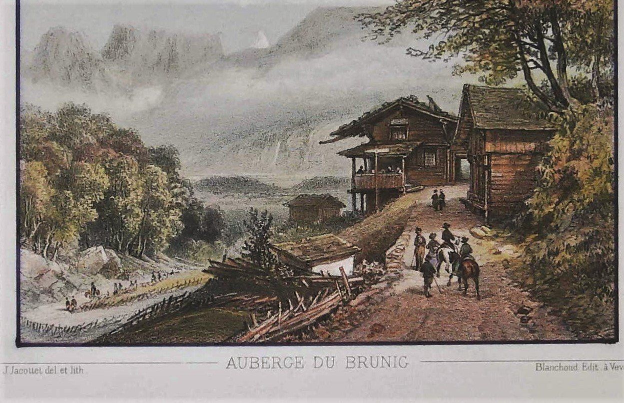 Stiche: Brünig Tonlithographie von Jacottet – Gebraucht aus Rafz von Helvet32 1