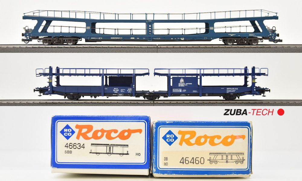 Roco 2x Autotransportwagen der SBB/DB H0 GS mit OVP (Gebraucht) in St ...