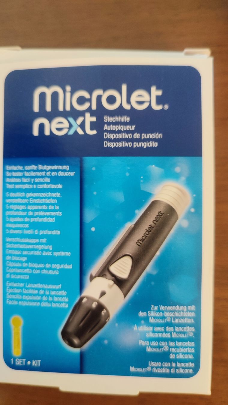 Attrezzature mediche: Diabetes: Stechhilfe Microlet Next 5-Stufen-Einstellung – Usato da Winterthur venduto da Priscatg 1