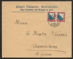Brief Schweiz 1921 Pro Juventute 1920 Kilchberg Schmerikon