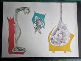 Thomas Kaiser (XX) Abstrakte Farblithographie handsigniert