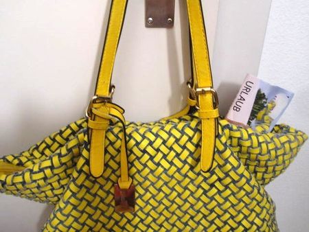 Umhängetasche Gelb Leder MADE ITALY-TOP! COOLE SOMMERTASCHE!