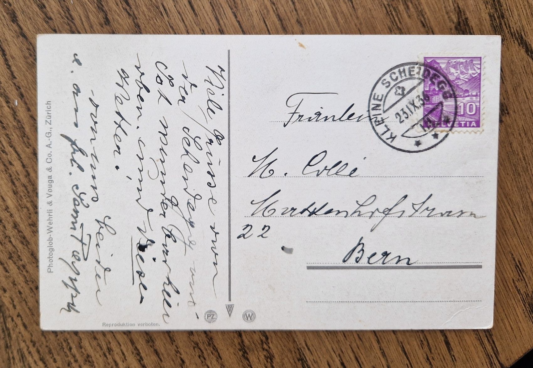 Cartoline postali: AK Kleine Scheideg nach Bern 1936 – Usato da Ebikon venduto da Donar50 1