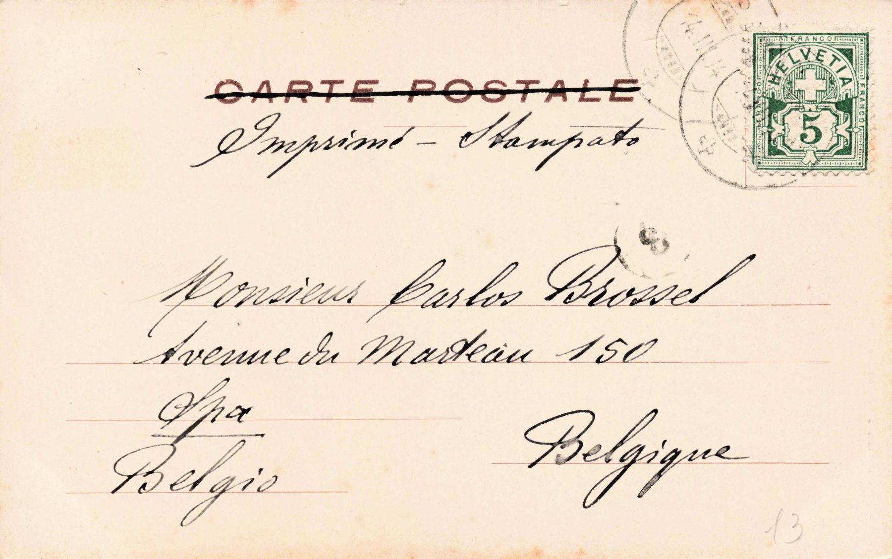 Cartoline postali: Brissago 1904 – Usato da Biasca venduto da Blenio71 1