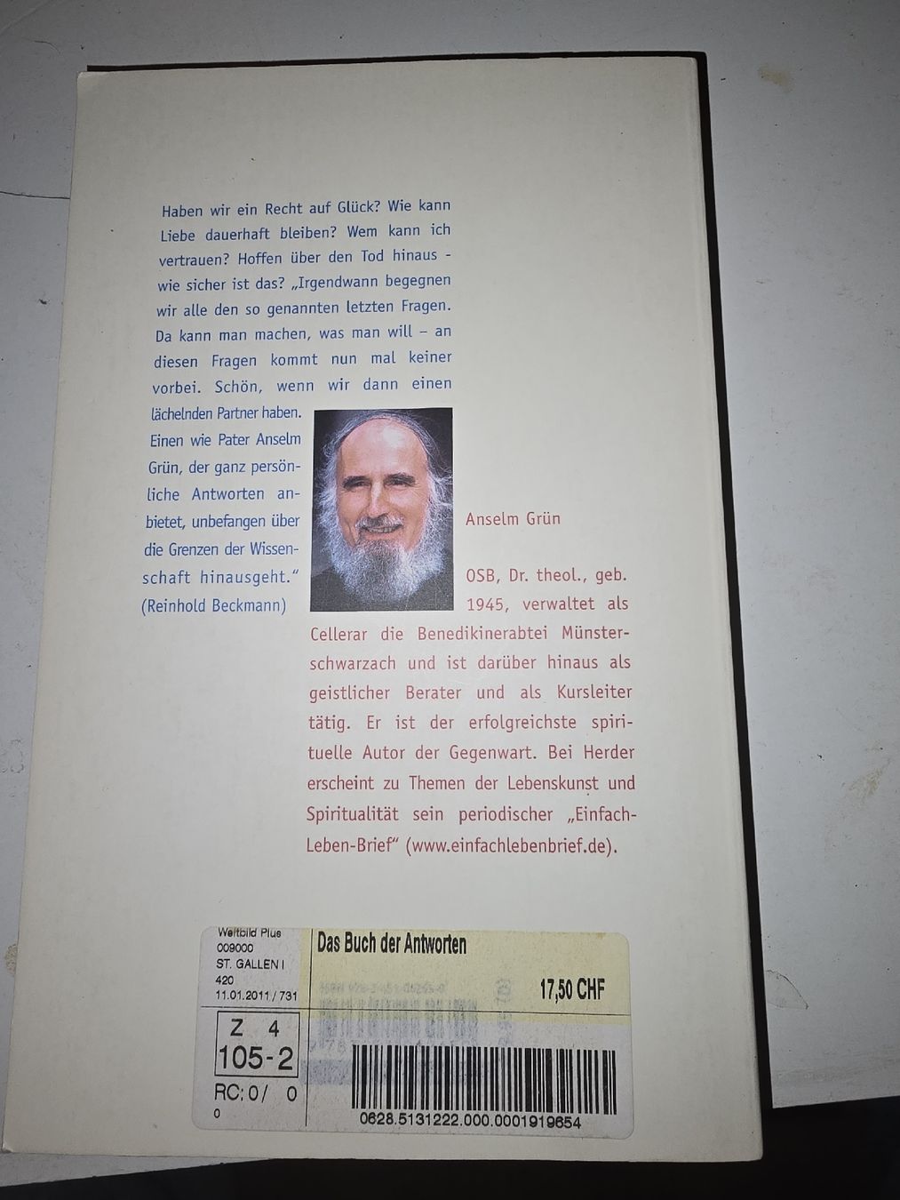 Libri: Anselm Grün - Das Buch der Antworten – Usato da Oberbüren venduto da Elk2025