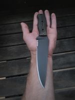Winkler Recon Black Micarta Serrated fixed Messer