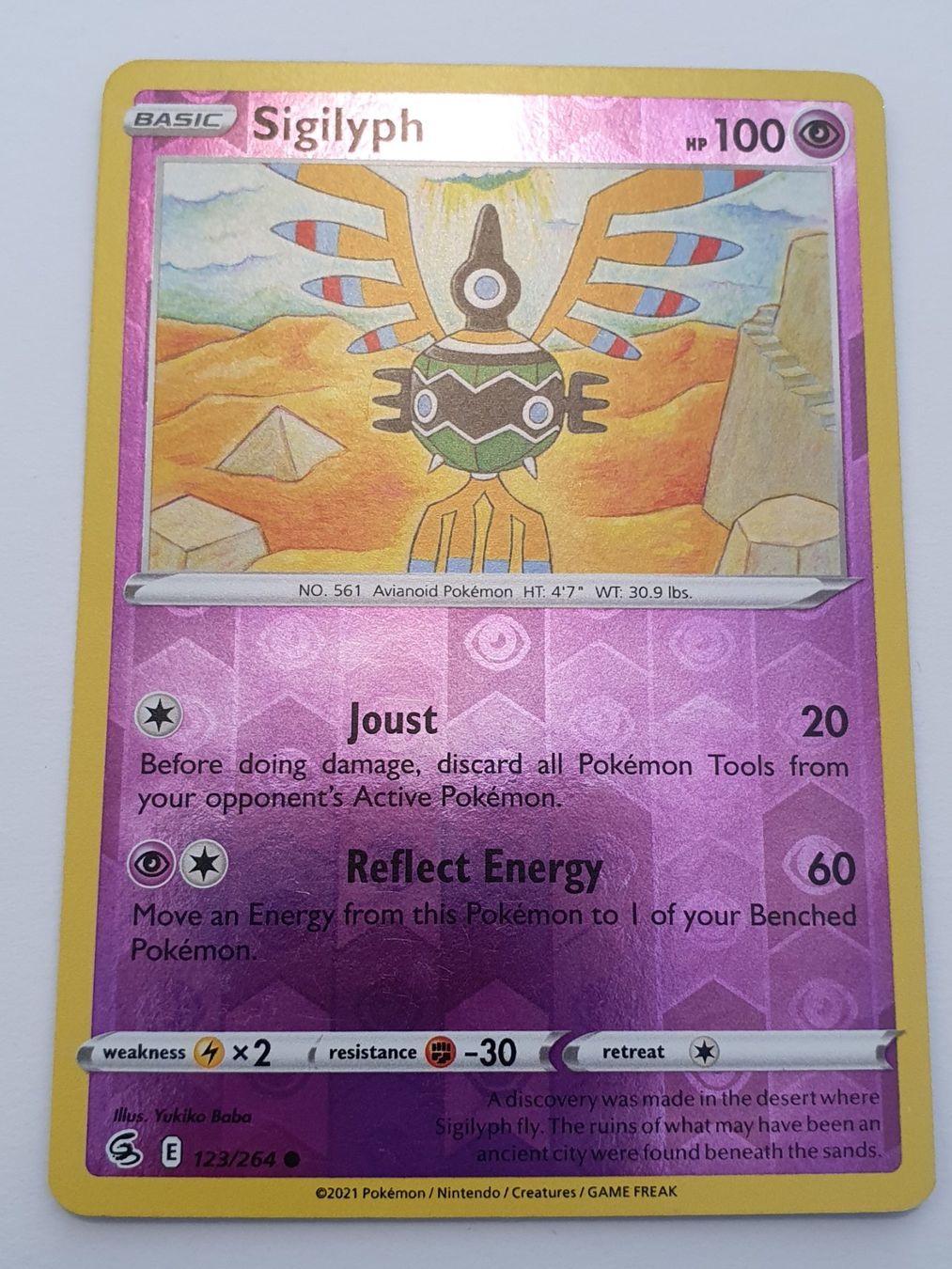 Pokémon Sammelbilder & Trading cards: Sigilyph / 2021 Pokémon / Reverse Holo – Gebraucht aus Oberdorf BL von BaldenEagle