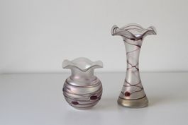 2 Vasen - Glasdesign irisirend im Jugendstil von Boschinger