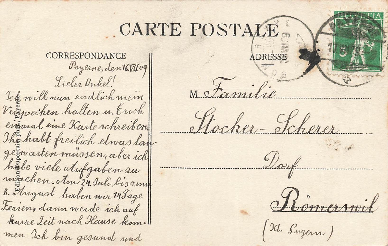 Cartes postales: Institution Jomini Payerne – D'occasion à Biasca par Blenio71 1