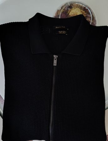 Massimo Dutti Pullover schwarz Reissverschluss  XL neuwertig